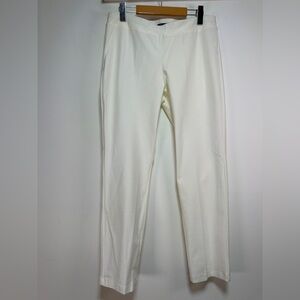 Eileen Fisher Off White Crepe Ankle Pants Pull-On Elastic Waist Size M